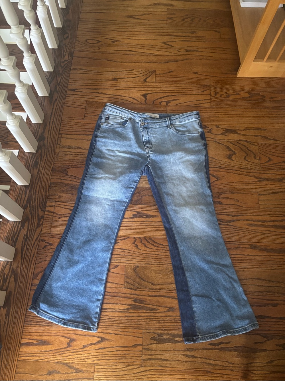 KanCan Two-Tone Light Blue Flare Jeans